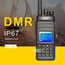 Tyt md398 dmr цифровой walkie talkie водонепроницаемый ip67 двухстороннее радио высокой мощности 10 Вт uhf400-470 хэм приемопередатчик портативный радио