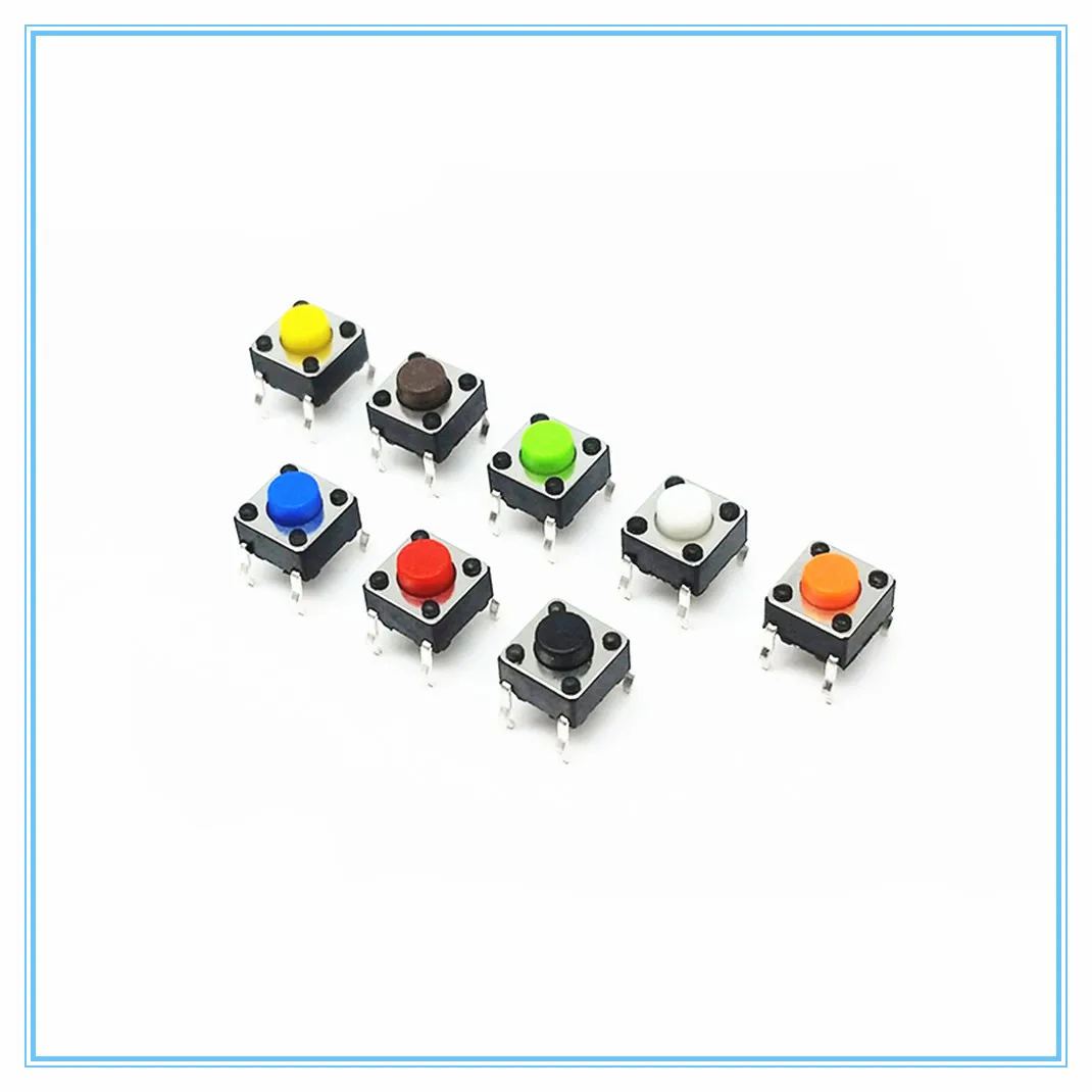 50 шт. 6*6*5 мм 4PIN семь цветов умная электроника Тактильные переключатели кнопка SMD Такт переключатель