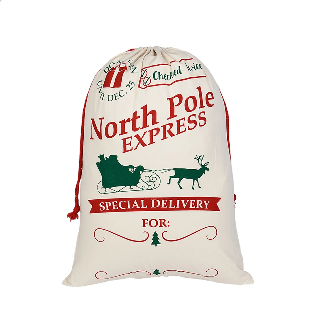 20pcs/lot Canvas Santa Sack Christmas Gift Bags for Wholesale Large