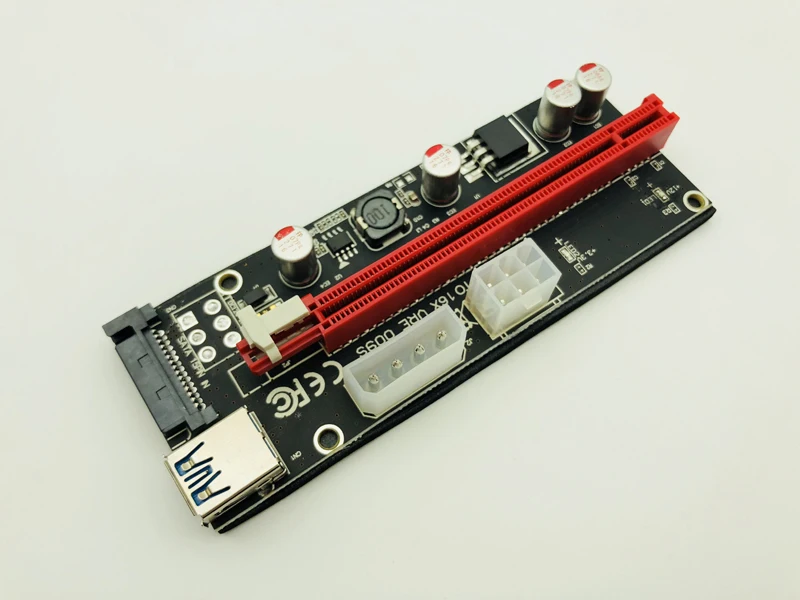PCI-E Riser Card 0.6M USB3.0 Cable PCI Express 1X to 16X Extender USB 3.0 with 4pin 6pin 15Pin SATA Power Supply for BTC Mining