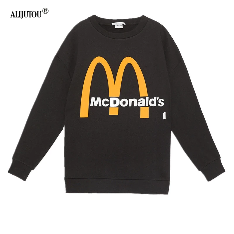 Zaraing&M Spring 2019 Black Casual Knitted Sweatshirt Women O Neck Long Sleeve Loose Pullover Letter Streetwear Sweatshirt Mujer