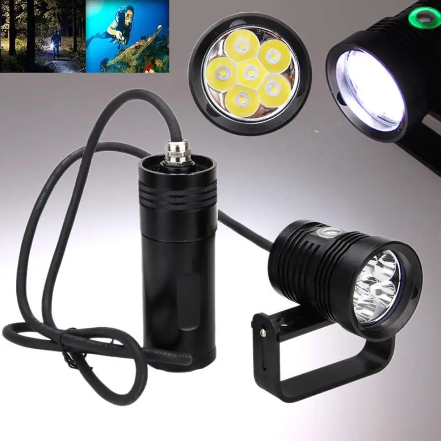 Top Underwater Waterproof flashlight 150m 10000lm 6x L2 LED SCUBA Diving Torch Light+Bracket Outdoor Sport Bicycle Light  p# 0