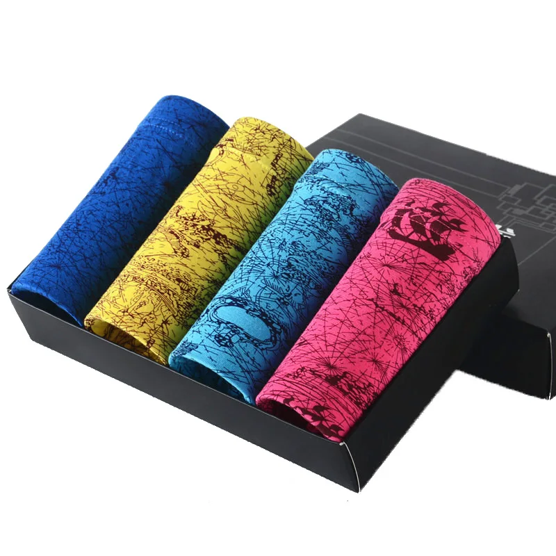 

4Pcs/lot Brand New Underwear Men Sexy Super Large Size Underwear For Men U Convex Boxer Shorts Breathable Shorts Xmas Gift