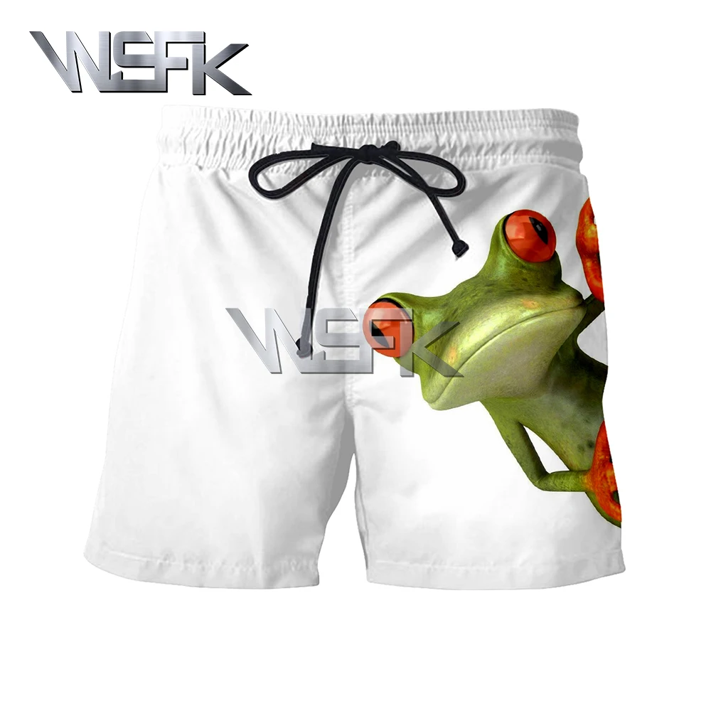

Fashion popular men and women loose shorts red eye tree frog 3D printing casual running fitness shorts