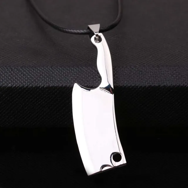 Pun Anium Steel Chain Necklace Men Punk Personalized Rock Kitchen Pun Anium Steel Chain Necklace Men Punk Personalized Rock Kitchen Knives Pendant Neckless Chocker Choker Mens Chains