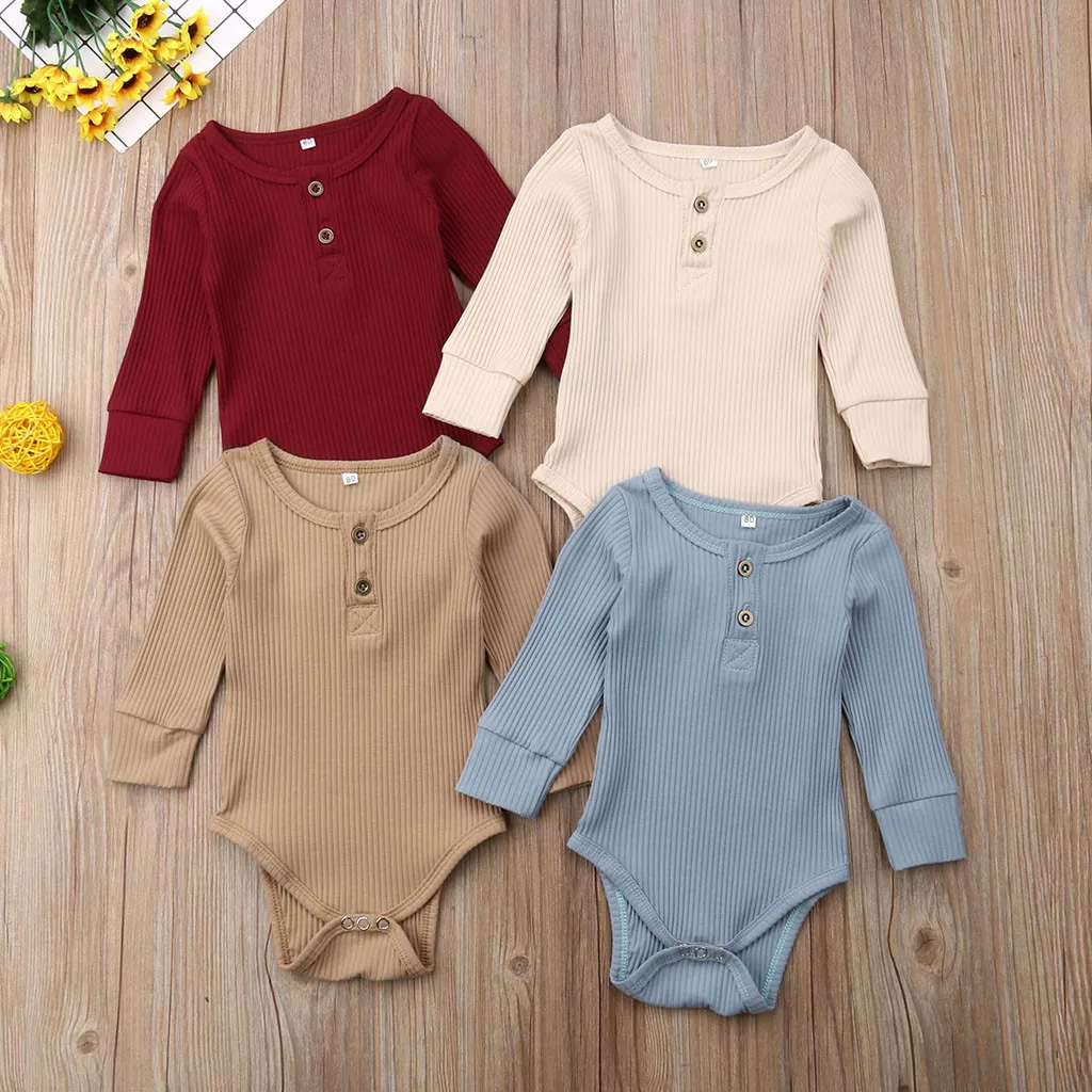 

Newborn Autumn Baby Girl Boy Bodysuit Baby Girl Kid Clothes Casual Long Sleeve Solid Baby Bodysuits Girls Newborn Onesie
