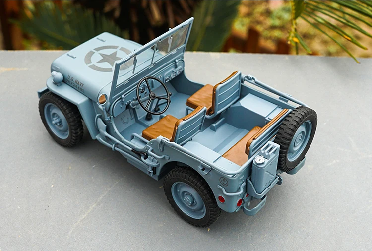 Welly 1:18, 1/4 тонны, американский Армейский Джип WILLYS, верхняя часть, литая под давлением, модель автомобиля, игрушки для мальчиков, подарки, оригинальная коробка