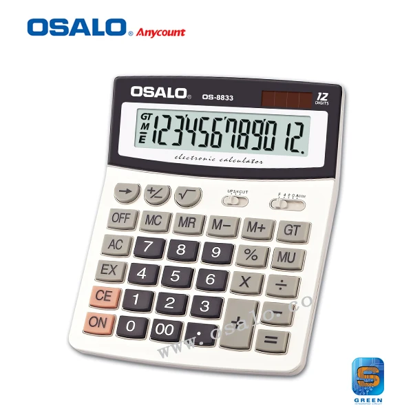 

OS-8833 Good Quality Office 12 Digits Electronic Calculator Big Display Calculator Dual Power Solar Desktop Calculadora