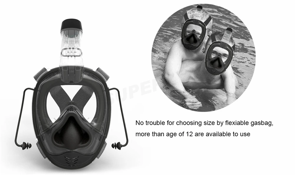 Мягкая маска для дайвинга в носу, новинка года, обновленная маска для подводного плавания с полным лицом, цельная противозапотевающая маска для детей и взрослых