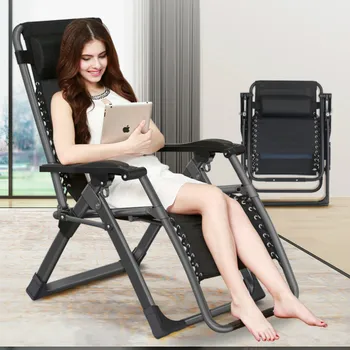 

Folding chair lunch break siesta chair single portable chair balcony leisure home bed chair back lazy sofa