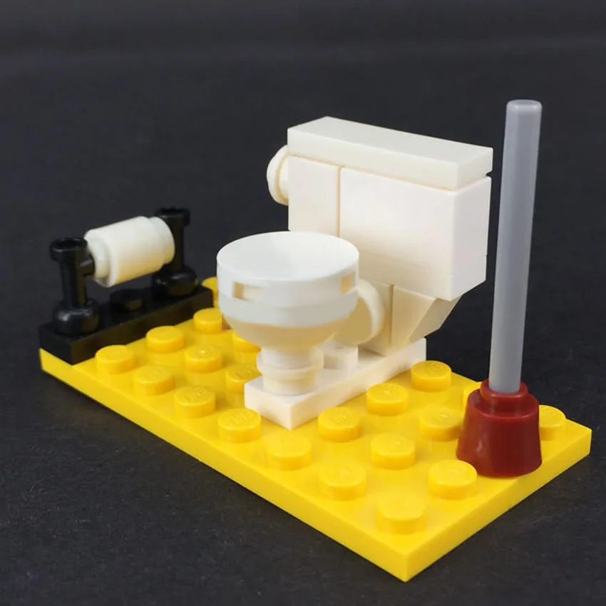 Legoingly Toilet Bathroom WC Building Blocks Bricks City Public MOC Accessories Assemble Model Kits Set DIY Kits Toys Gifts  (2)