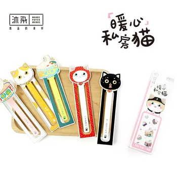 

30 Sheets/pack Cute Cat Shape Paper Bookmarks Funny Kawaii Bookmark Office School Stationery Marking Clips