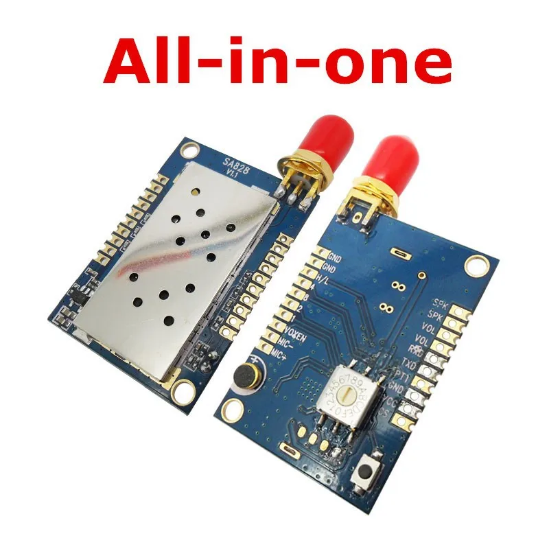 10pcs/lot 3km 500mW | 1W All-in-one UHF Frequency band Embedded walkie talkie modules+antennas