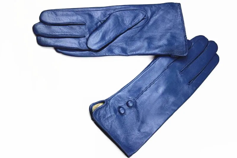 Кожаные перчатки Женская мода цепи цветок стиль несколько цветов флисовая подкладка осень тепло Ms. овчина перчатки на палец