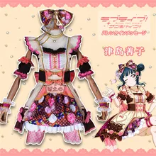 Anime Cosplay Costume lovelive sunshine Aqours Chocolate Valentine's Day 3rd Edition Yoshiko Tsushima Dress lovely style full set love live aqours cosplay costume lovelive sunshine dreamer tsushima yoshiko all member cosplay dress