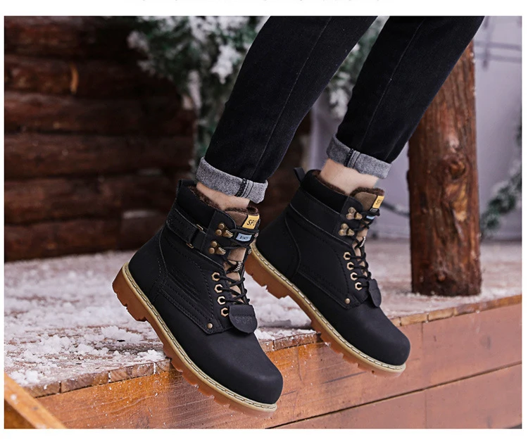 Треккинговые ботинки мужские водонепроницаемые ботинки из искусственной кожи Уличная обувь мужские горные треккинговые ботинки теплые зимние походные ботинки мужские