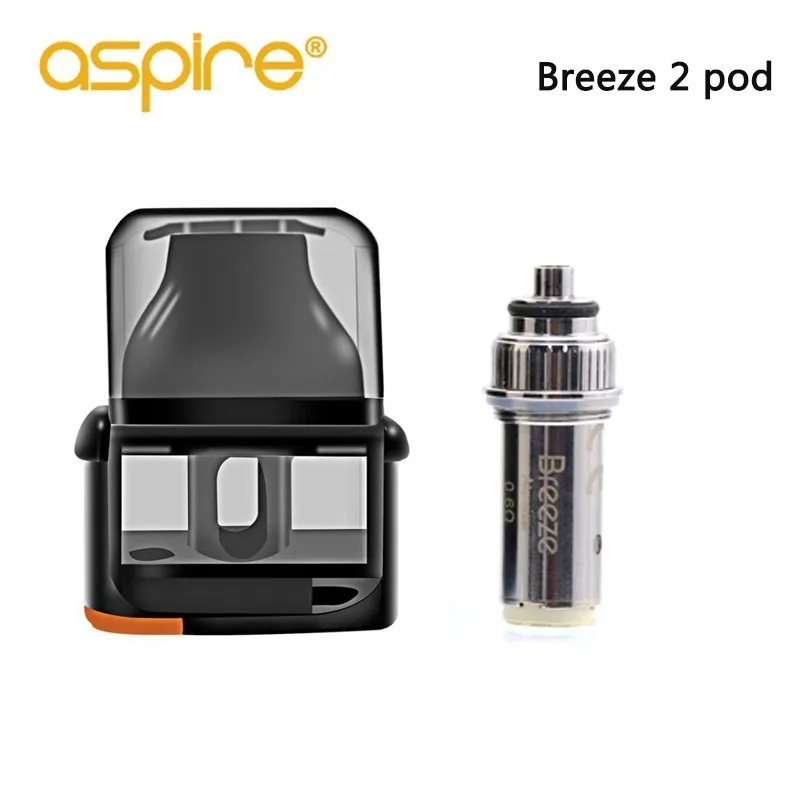 

Aspire Breeze 2 Pod 3ML Standard and 2ML TPD Electronic Cigarette Vape Replacement Cartridge with 0.6ohm Coil Built-in 1pc/Box