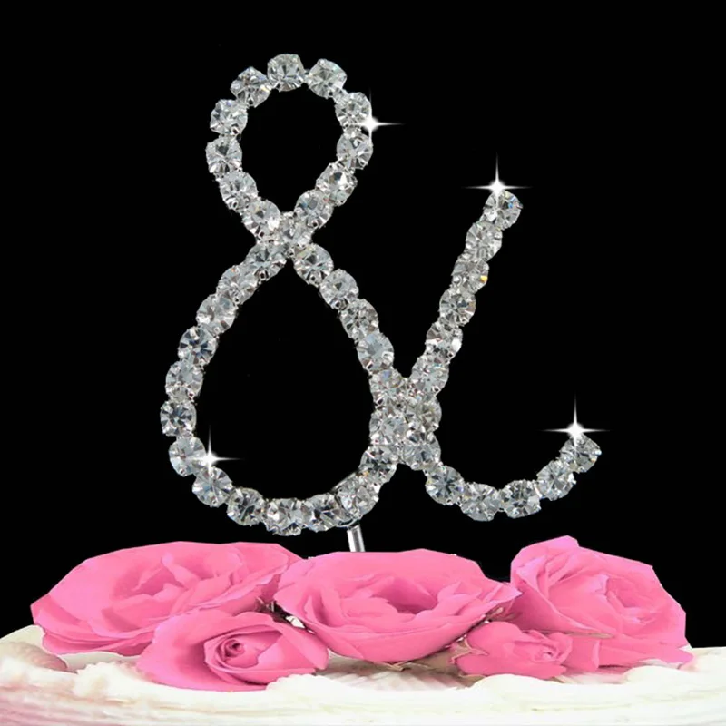 Шт. 1 шт. Свадебные украшения день рождения верхушка для торта буквы Кристалл Diamante Горный Хрусталь юбилей Свадебные украшения ремесла - Цвет: 2