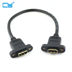 HDMI Женский Conventer адаптер удлинитель разъем с Панель отверстие V1.4 черный 30 см 1ft