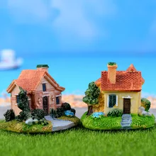 Miniature Garden Decoration Fairy Figurines Mini Castle Fairy Garden Miniatures Villa Figurine Castles Terrarium Figurines ark light diy decoration miniature glass pot led table lamp fairy terrarium potting garden decor miniature microlandschaft