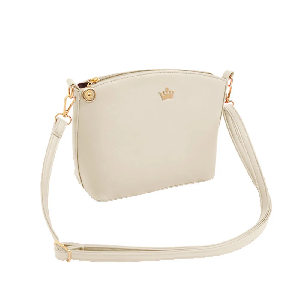 Aelicy, Повседневная маленькая императорская корона, карамельный цвет, сумка, женская кожаная сумка, наш бренд, роскошные мягкие сумки через плечо для женщин - Цвет: Белый