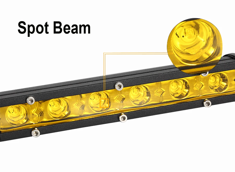 Супер тонкий 18 Вт 36 Вт 54 Вт 72 Вт 90 Вт Однорядный светодиодный светильник-бар для внедорожника грузовика 4X4 Автомобильный чистый Точечный светильник для вождения s 12 в 24 В белый желтый