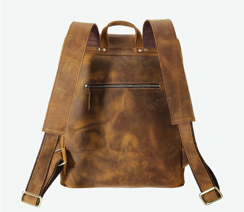 Винтажный кожаный мужской рюкзак crazy horse, многофункциональный, 15,6 дюймов, для ноутбука, большой емкости, рюкзак для путешествий, мужской рюкзак из воловьей кожи