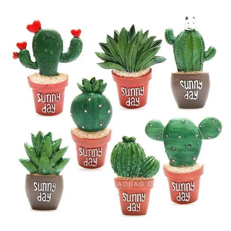 Cartoon Cactus Plants Fridge Mini Kawaii Pot Plants