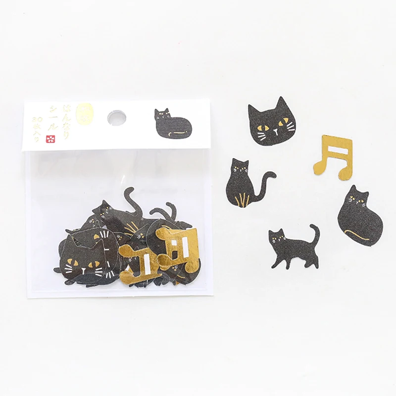

Hot stamping Panda Cat Paper Sticker Cartoon Sakura Decoration DIY Diary Scrapbooking Label Stationery gift school supplies