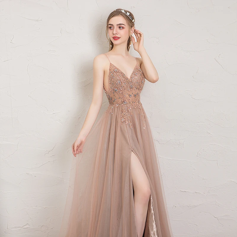 Luxury Evening Dress Long V-Neck Tulle Robe De Soiree Formal Dress Women Abiye Gece Elbisesi Abendkleider 2019 Luxury Evening Dress Long V-Neck Tulle Robe De Soiree Formal Dress Women Abiye Gece Elbisesi Abendkleider 2019