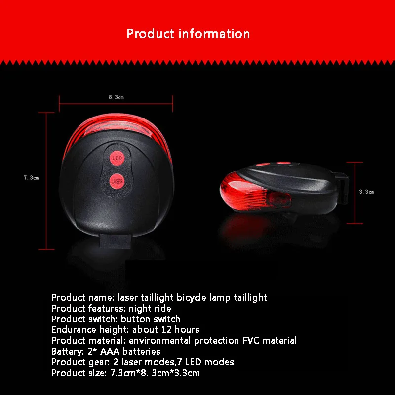 Top 1 Pcs Bicycle Light 5 Leds And 2 Lasers Mountain Road Bike Safety Night Lights Cycling Rear Tail Lamp Flashlight Taillight 0.22 9 Top 1 Pcs Bicycle Light 5 Leds And 2 Lasers Mountain Road Bike Safety Night Lights Cycling Rear Tail Lamp Flashlight Taillight 0.22 9