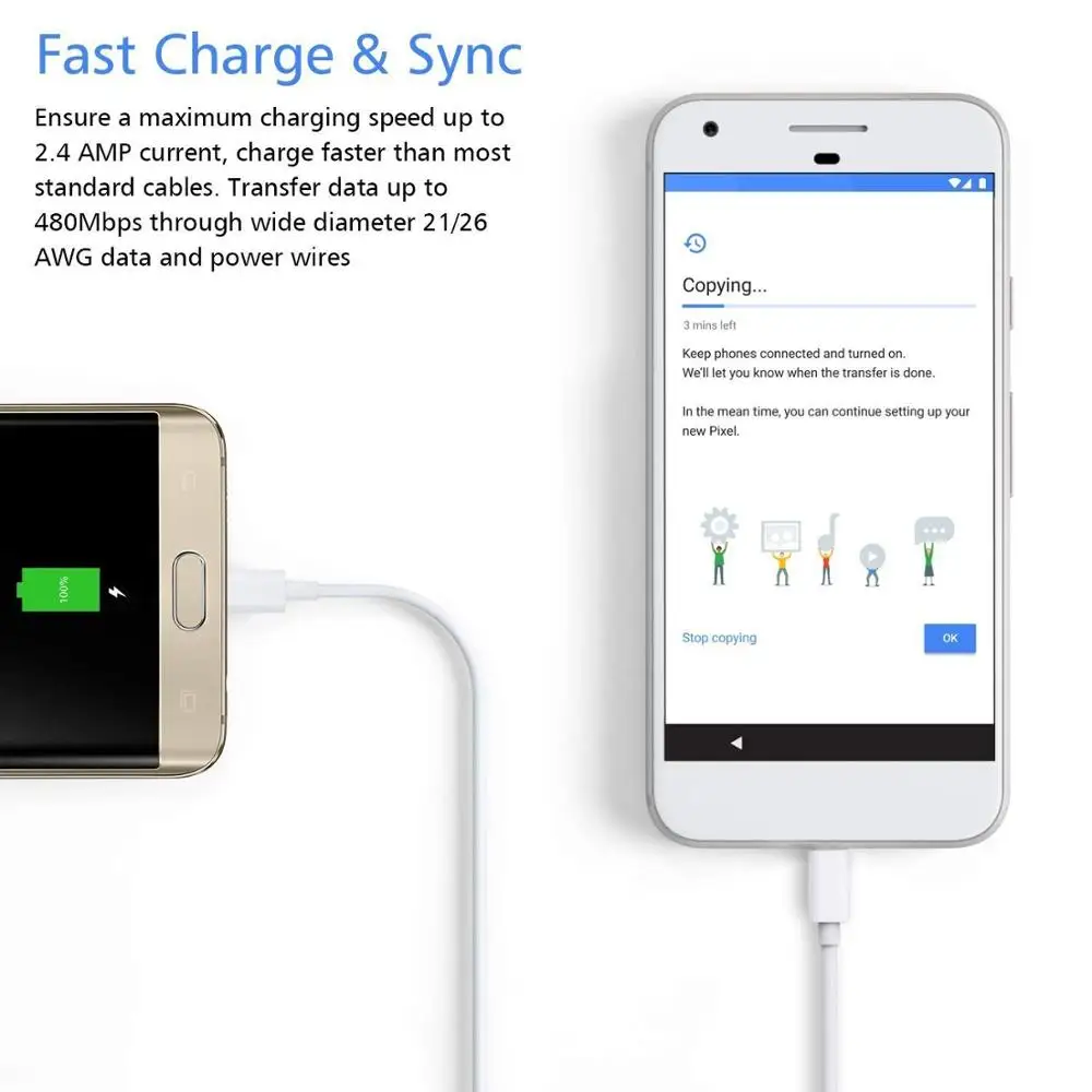 المصغّر usb كابل ، 5 M اضافية طويلة الروبوت سريع كابل شحن سامسونج غالاكسي S6/S7/S4/S3/J5/J7/ j3 ، PS4 تحكم ، أوقد ، HTC ،