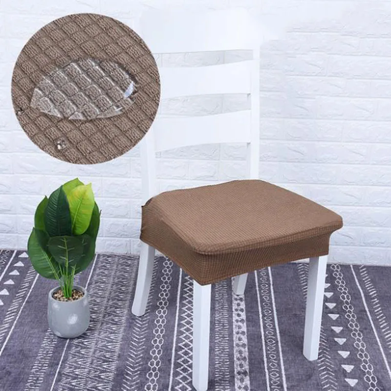 Водонепроницаемый чехол для стула, Чехол для стула, эластичный Чехол для стула, чехол для сидений на кухне, протектор стула, универсальный размер - Цвет: Light Coffee