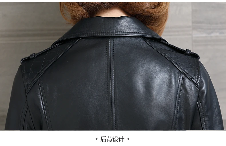 Cuir Rivet Véritable Peau Moto Manteau Veste Mode De 2018 En Réel Femelle Mouton Femmes Biker aPAawrx