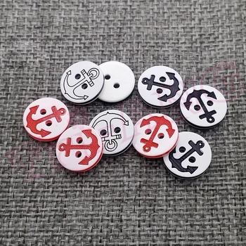 

1000pcs/lot, 12.5mm Quality Boat Anchor Pattern Resin Buttons for Children's Clothes / Shirt Buttons