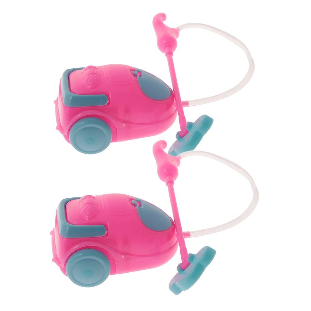 12inch Fashion Dolls House Miniature Furniture Toys Plastic Vacuum Cleaner Cleaning Tools Playset Kids Pretend Play Toy 2 Pieces