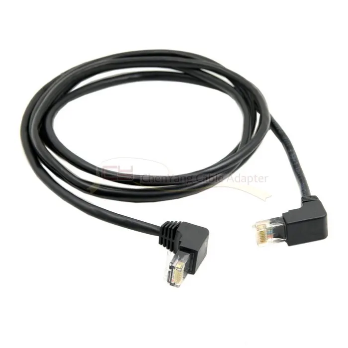 Para baixo Duplo 90 para a Direita Em Angulo bend 8P8C FTP STP UTP Cat 5e Lan Ethernet Rede патч корд Cabo Macho 2 m|patch cord|lan