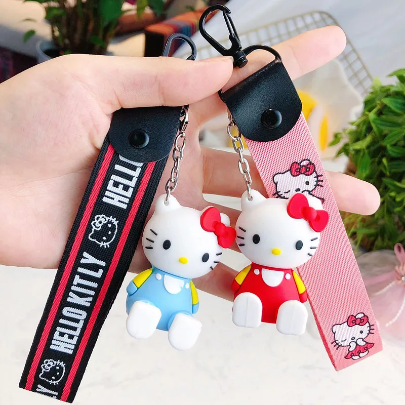 

Lazy Cute Kitty Cartoon Phone Holder Simple Phone Holder Couple Car Bag Weaving Keychain Chain Ring Pendant Keychain