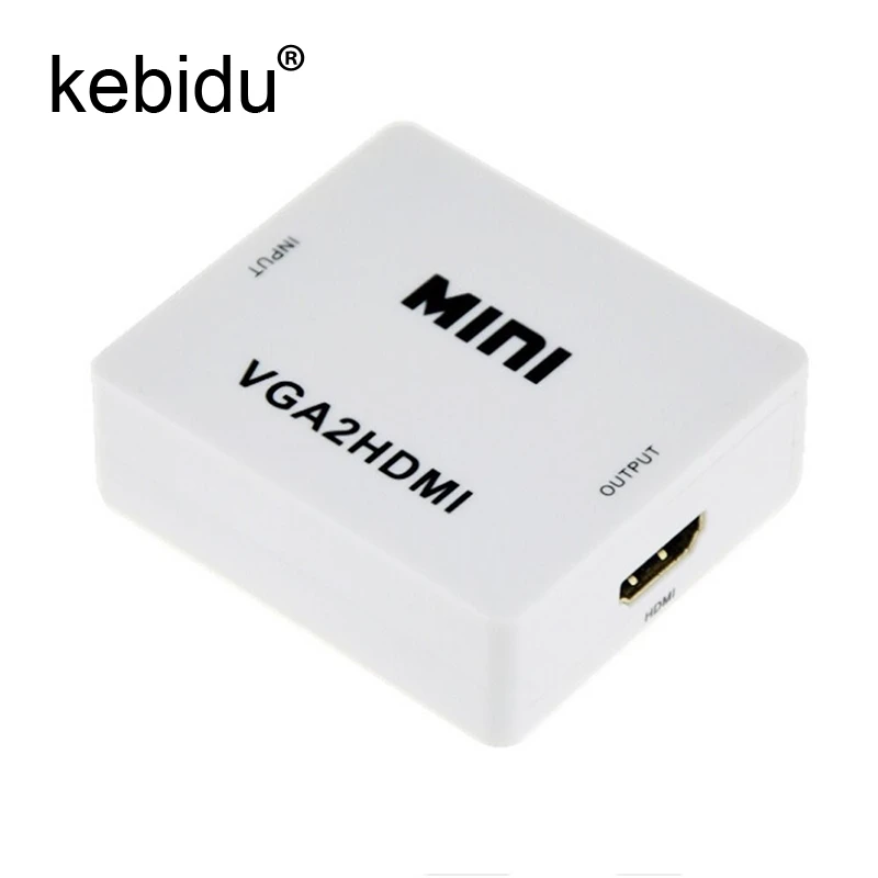 Kebidu Mini преобразователь из VGA в HDMI с аудио VGA2HDMI 1080P разъем адаптера для проектора ПК
