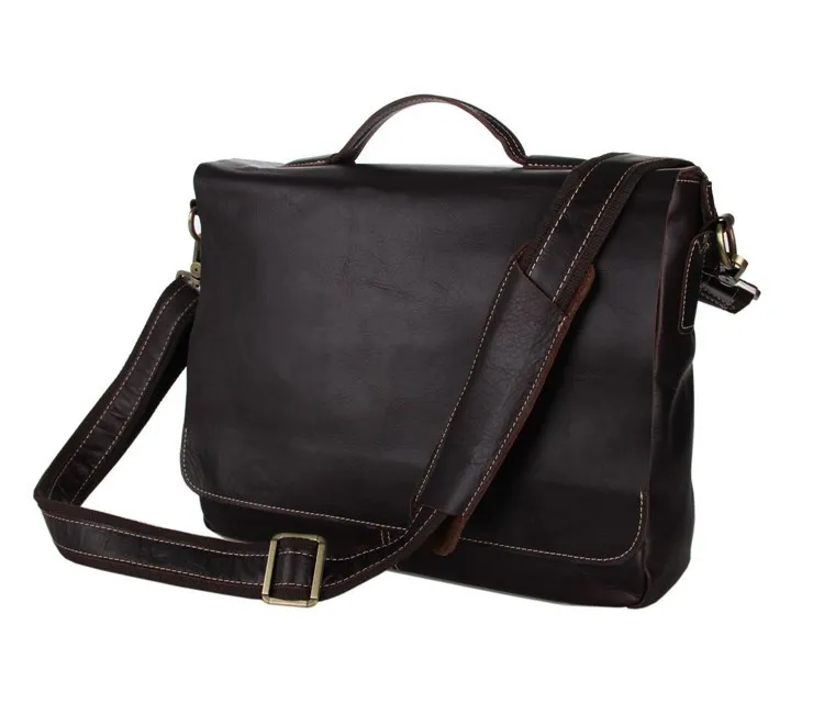 Vintage 100 Genuine cow leather men messenger bags portfolios briefcase business men travel bags 14 laptop