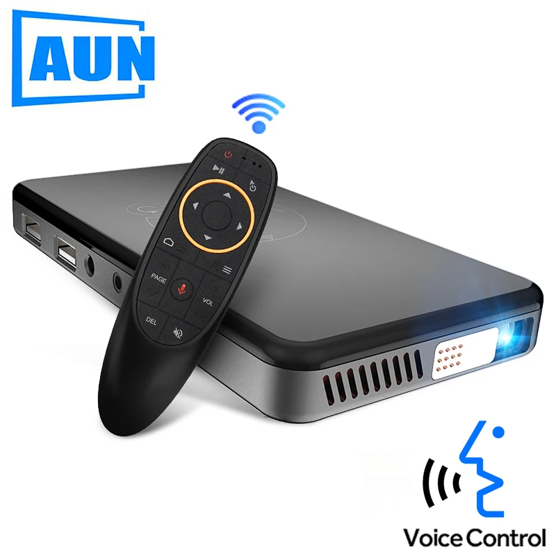 

AUN Voice Control Smart Projector. Android 7.1, WIFI,Bluetooth,HDMI. Support 1080P, PS4 MINI Projector, Home Theater, Beamer X2