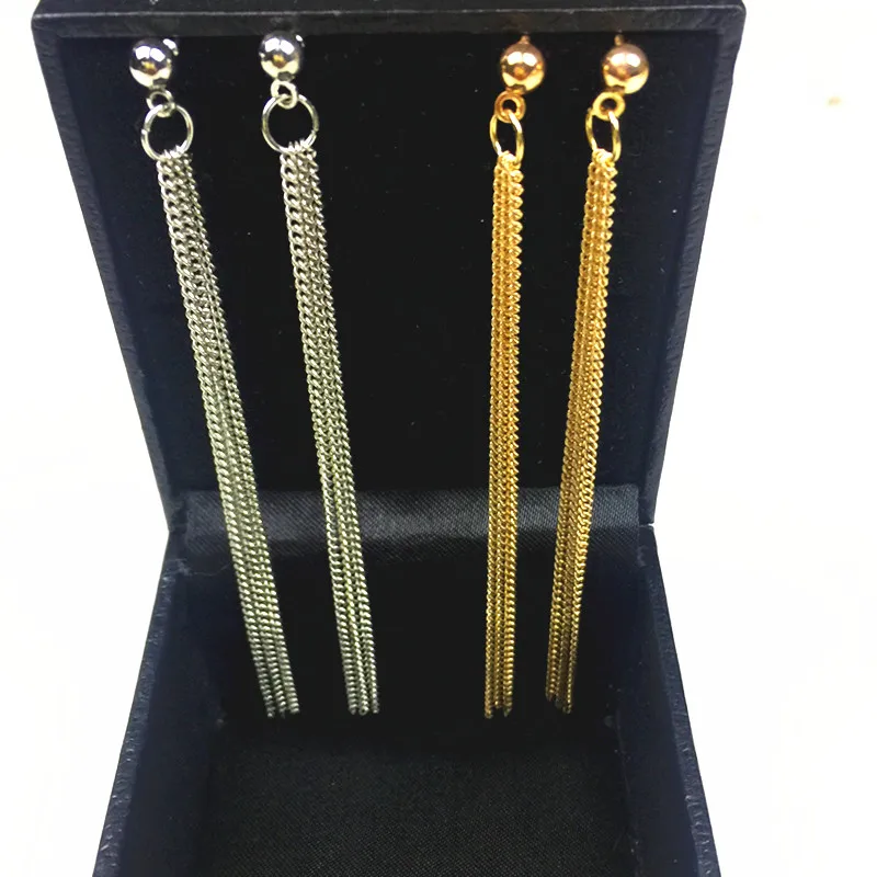

Women Party Cocktail Drop Chain Tassels Dangle Hook Linear Earrings e085
