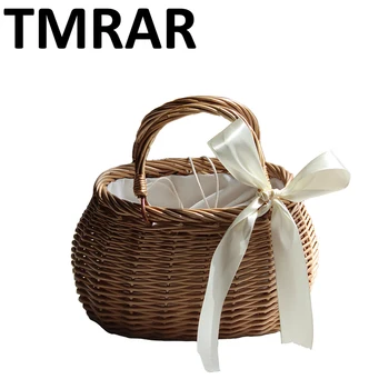 

2019 New cute small tote wicker knitting handbag summer beach bags shoulder bag design drawstring bags for female bolsas qn423