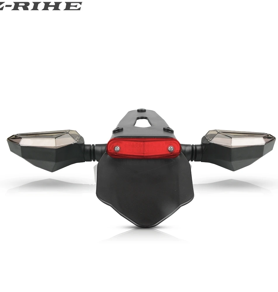 Motorcycle Enduro Trial Bike Fender 12 LED Brake Stop Rear Tail Light Motorbike Taillights Scooter Moto LED Turn Signal Light