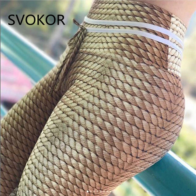 Женские леггинсы с цифровым принтом SVOKOR стандартные брюки из полиэстера высокой