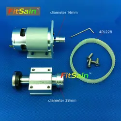 FitSain-Мини-Настольная пила для пилы 16 мм/20 мм шпинделя пила сабельная портативная машина кронштейн шкива шариковый подшипник 775 24 В 8000 об./мин
