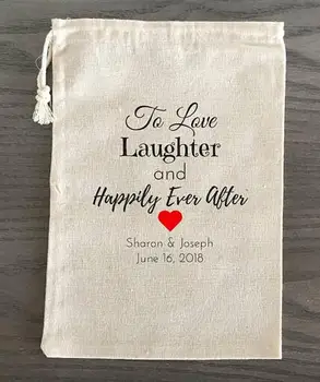 

custom to love laugther wedding Bachelorette bridal shower Party first aid Hangover Kit jewelry favor muslin gifts Bags