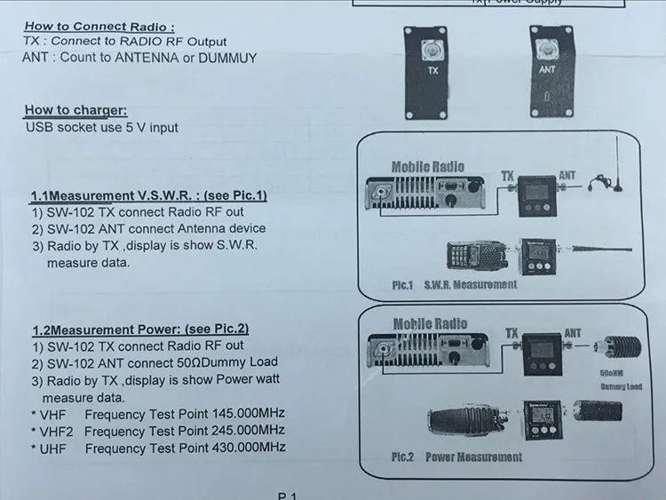 VSWR 1.00-19.9 Digital VHF UHF 125-525mhz SURECOM