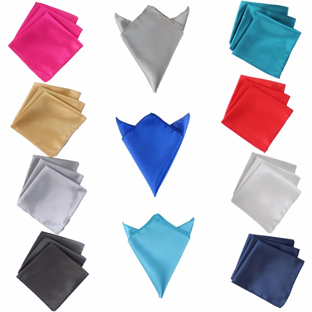 50pcs Wedding Fabric Colored Table Napkins Square Satin Napkin Pocket