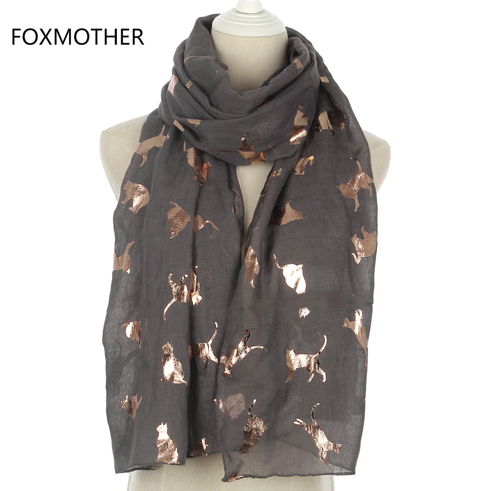 Женская шаль FOXMOTHER блестящая золотого и металлического цвета в розовом сером